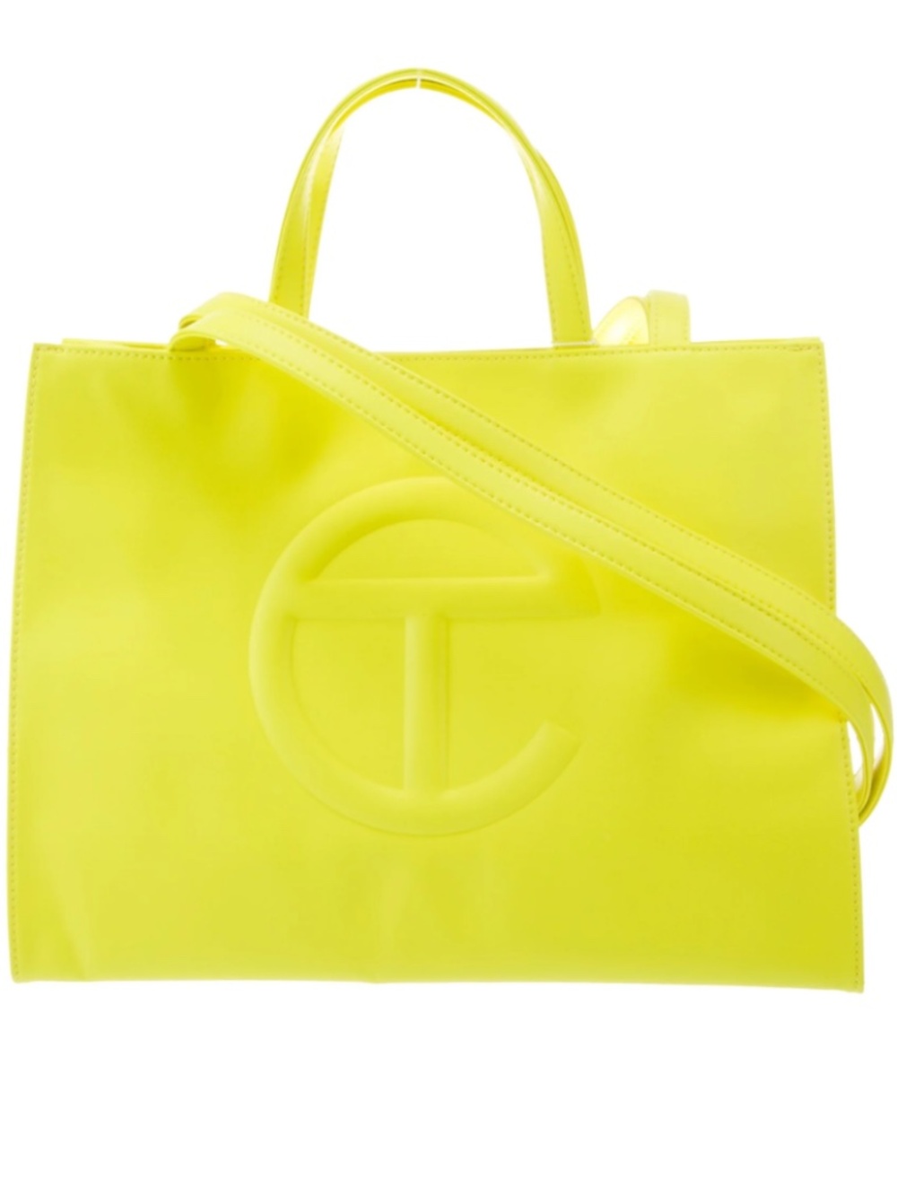 Telfar Vegan Leather Crossbody Bag Neon yellow
